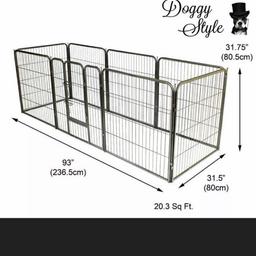 Refurbished large puppy pen can be made into a various shapes and sizes 8 gate pieces in total fully boxed paid £90 for it in May only used it once to big for me