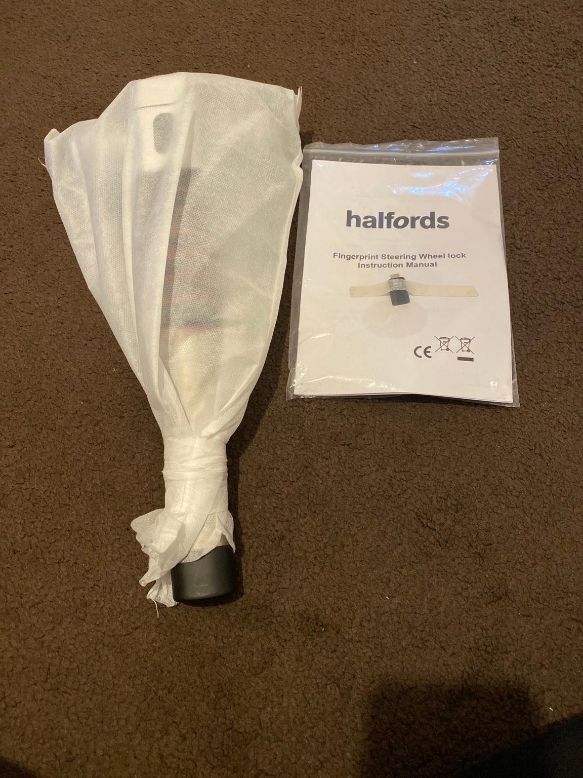 Halfords fingerprint steering wheel lock in BB1 Blackburn for £28.00