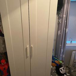 clean white wooden wardrobe. little bit of damage on picture but lovely peace.