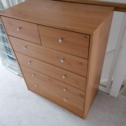 Chest of drawers in good condition. Bottoms of big drawers have been reinforced to stop them falling through. From a smoke free home. Collection only.