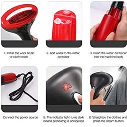 Travel Garment Steamer, Handheld Clothes Steamer, 1500W Powerful Fabric Steamer for Clothes, 15S Fast Heat Up Portable Steam Iron for Home Travel