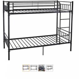 black bunk bed frame good condition , must pick up.has all parts .