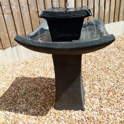 Nice looking water feature that looks zen style. Only 1 year old. In full working order and great condition. Quite a big water feature and powered by solar so no wires