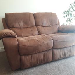 Harveys 2 seater recliner sofa
Tan colour
Used condition, but super comfy!
Collection only

There is a separate advert for the matching sofa (non-recliner). Both can be bought together for a reduced total of £90.