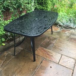 Garden table 6 seater, I’ve sprayed this black there is some rust but still very functional