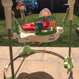 Fisher Price Rainforest Jumperoo. 
Everything works very well.