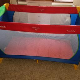 larger size play pen travel cot

used a handful of time however stored in the garage so does have a few minor marks
it has been washed
collection treuddyn area

can post at your cost- due to weight courier will be around £15
