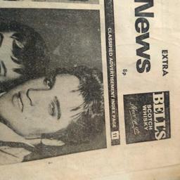 Manchester evening news paper covering Elvis presley death in 1977