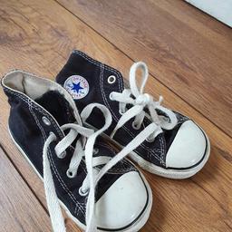 These are the black high top converse infant size 8.
Good condition.
Thanks for looking.