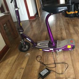 Razor E100s electric scooter in good condition and fully working order rider fine and very smooth everything works as it should.
