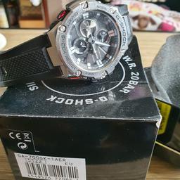 Barely worn because other watch preferred. RRP £400 

Has tin but out box will be g shock box from other g shock. 
Prefer paypal and if posted will be special delivery.
