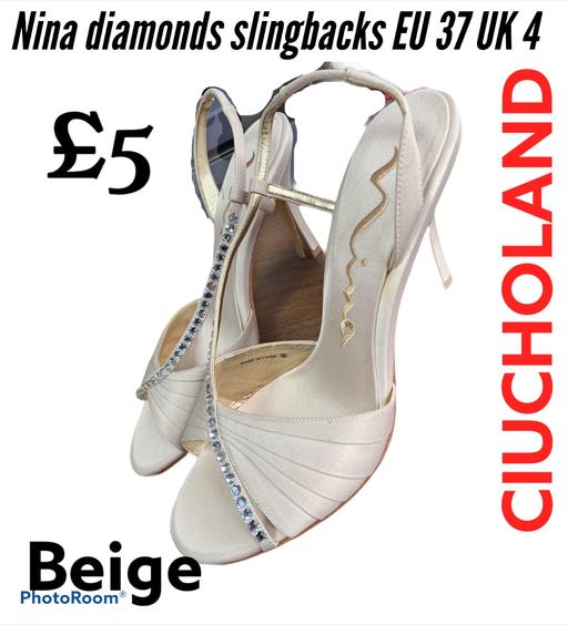 Buy & Sell West Midlands Birmingham - Photos for Nina diamonds beige slingbacks size 4