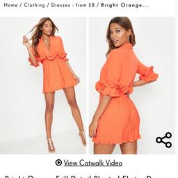 Brand New! Bright Orange Frill Detail Pleated Skater Dress!🌹

🥰Featuring a bright orange fabric with frill detailing and a pleated skirt design, team this with statement heels and pendant necklace.🥰

100% Polyester.
Machine Wash

🔱 Brand: Pretty Little Thing

🔱 Size: 10🦋

🔱 New with Tags! 🏷 

🔱 Originally paid £35. Selling For £28.

🔱 Perfect for any event!🌷

- Ignore:
pretty little thing, ASOS, missguided, quize, h&m, boohoo, new look, miss selfridges, topshop, zara, missy empire, oh polly