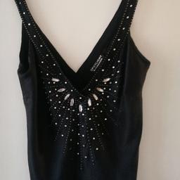 Ladies top beaded pattern silky finish size8