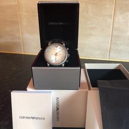 MENS EMPORIO ARMANI CHRONO WATCH BRAND NEW WITH TAGS. BOX BOOKLET COST £249 WITH FULL 2 YEAR ARMANI WARRANTY SELL £85