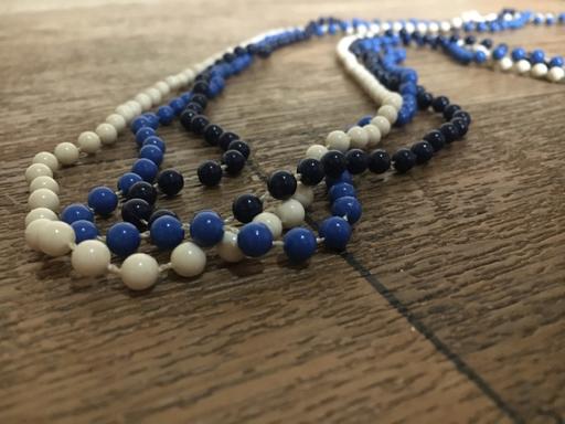 Buy & Sell Merseyside Sefton - Photos for Blue and Cream Long Beads Necklace Jewellery