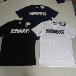 Brand- DSQUARED2

 Colours - 3
Black
Navy
White

Sizes- S,M,L,XL,XXL

Fit - Regular fits

Material- 100% Cotton

Price - £12.99 each

OFFER- 2 for £25

postage £3.70

All DSQUARED2 t-shirts come with tags and in packing.