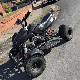 50cc quad bike in good condition and fully working order runs fine but just needs a new back left tyre otherwise mint little quad bike.