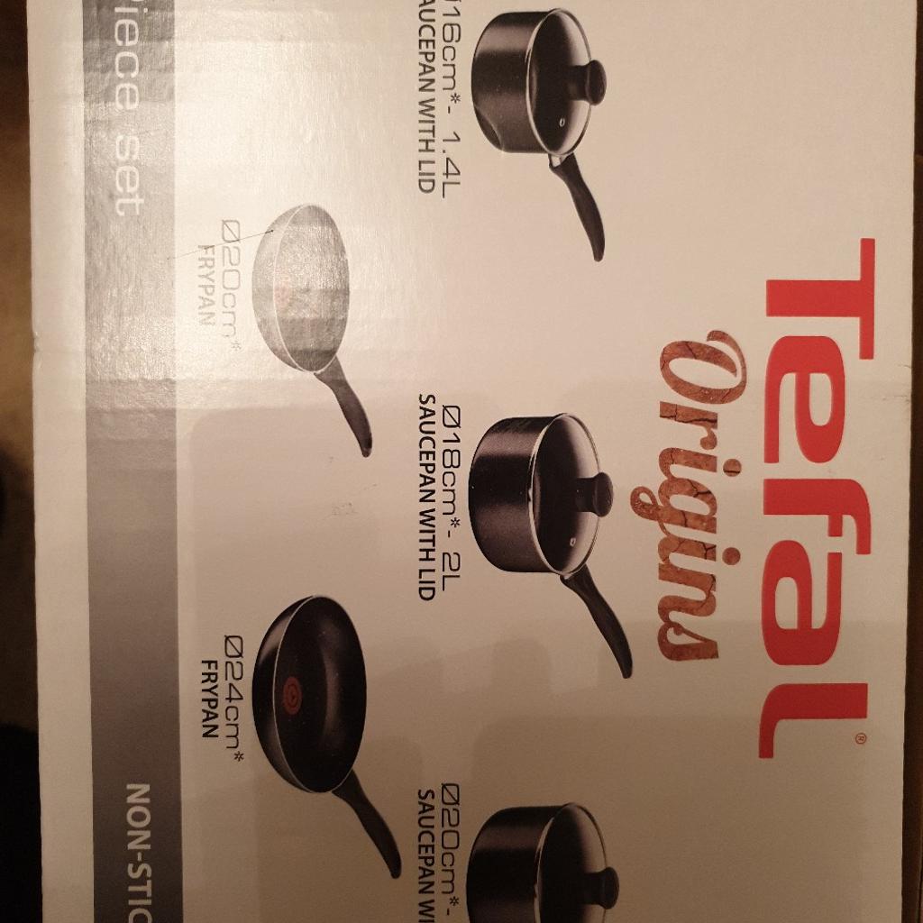 Tefal Origins 5 Piece Stone Pots and Pans Set