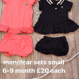 baby girl moncler 
says 12 month but small fitting 
£20 each