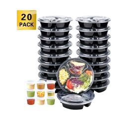 ★DURABLE CONSTRUCTION - FDA Approved, BPA - Free and Food-Grade Safe material. You can reuse these durable food portion containers as many times as you like. The lunch box with three Compartment, the leak proof lids will tightly seal the food containers for meal prepping, preventing any annoying leaks or spills in your bag or freezer.

★MICROWAVE, FREEZER, DISHWASHER SAFE - Prepare and package up your meals ahead of time. These plastic boxes with lids will prevent freezer burn