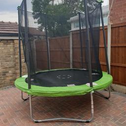This practically a brand new trampoline receipt shown purchased from B&Q 19th July 2020.
No longer required
Does not have original box but all has been carefully packaged and labelled for each step of assembly.
double checked all is accounted for.
Full instruction booklet provided.
Excellent condition barely USED NO MARKS OR DAMAGE.