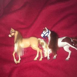 Toy horses and riders. With Tack and saddles.