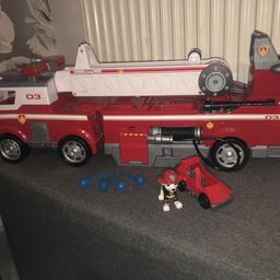 Fire rescue truck will need a clean as been stored in cupboard, sounds all working has 3 extra pups with it that I brought separate lovely set comes from smoke free home