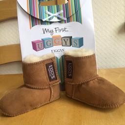 My first ugg boots
Size large (baby size 4/5)
Tan colour
Received as gift but never used so in perfect condition
Cost £50 to purchase from shop