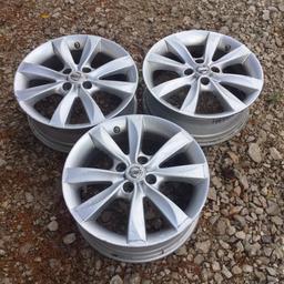 Nissan Alloy Wheels x3
£25 each 
Can also supply and fit new or part worn tyres at an extra 

Contact: 07853493027