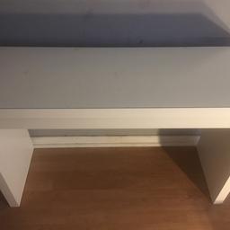 Fair condition
Has a few scratches
But in good condition
White dressing table With drawer and glass top
Not dismantled
Collection only