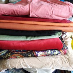 Cottons & velvet at least 10metres. In excellent clean condition.