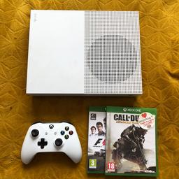 Unboxed Xbox One S 500gb Console Bundle. Perfect working order. Good condition.

Price is fixed at £140. Absolutely no offers will be accepted.

This bundle includes:

- Unboxed Xbox One S 500gb Console
- Official Wireless Controller
- F1 2015 Game
- COD Advanced Warfare Game
- All wires & leads

Collection Selly Oak.