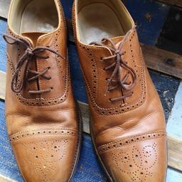 Pre owned, well looked after Loake brogues. They have leather uppers, linings and a leather sole that has had a rubber one put over it. Grab a top quality bargain.