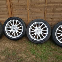 set of golf gtd sport genuine alloys x4 5x112 so will fit other Vw, Audi, Seat, Skoda with very good tyres good condition
CASH ON COLLECTION ONLY THANKS