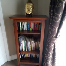 wooden book case 2' 2" wide, x 1' 2" depth 4' high in very good condition, from pet and smoke free home