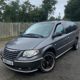 2005 CHRYSLER GRAND VOYAGER 2.8 CRD LIMITED XS AUTO, 147k Genuine Miles, Mot Till Oct 2020, Looks & Drives Very Good, Fully Loaded Model, Electric Front & Rear Windows, Electric Folding Side Mirrors, Electric Opening/Closing Rear Doors, Electric Opening/Closing Tailgate, Central Locking, DRL, Privacy Glass, Cruise Control, Multifuction Steering Wheel, Cd/DVD/Radio, Climate Control, Full Heated /Cooling Leather Interior, DVD Player, Loads Of Storage Space, Extra Bullbar Kit Cat N