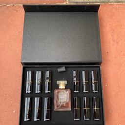 COCO CHANEL MADEMOISELLE PERFUME AND 12 LIPSTICK GIFT SET - LIMITED EDITION PERFUME IS SLIGHTLY USED (ALL LIPSTICKS ARE UNUSED)