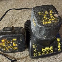 Dewalt battery charger up too 14.4v works perfect a bit scruffy . comes with x2 good 12v batteries.