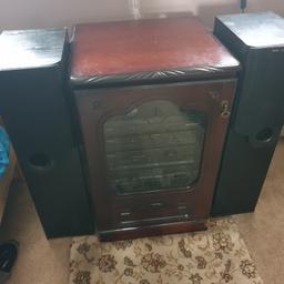 PIONEER STEREO for sale very good condition with the cabinet and 2 speakers it has.
6 change CD player. all working
record player. all working
2 tape decks players. all working