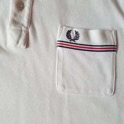 mens white fred Perry t-shirt says size large but would fit size medium in excellent condition from clean smoke free home