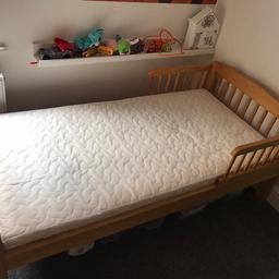 Standard toddler bed with mattress used only twice.