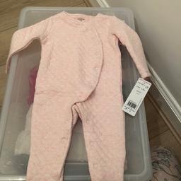 Pink quilted sleepsuit 6-9 months brand new