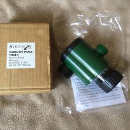 Kleeneze Garden Hose Timer, New in Box,
Watering time 3 minutes to 4 hours.
Bargain £5 cash on collection.
Collection within 48 Hours of Agreeing to Buy or will re-list.
