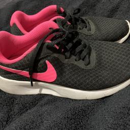 Girls black, pink and white sole trainers. UK 2 worn a number of times