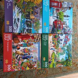 4x 500 piece puzzles. Scenery themed. Happy to sell seperately.