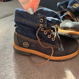 Kids denim timberland boots size 12 collection only