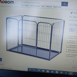 Heavy duty kennel with tray.
Cost new £50.99.
It measures L125cm x W77.5cm x H90cm.
COLLECTION ONLY