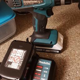 Makita 18v two speed hammer drill, light use with x2 batteries and charger.