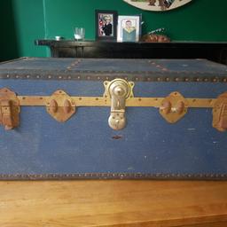 vintage travel trunk / travel chest
dimensions approx
91cm long
51cm wide
38cm high
ideal for upcycling to coffee table etc
ideal for man cave or woman cave upcycling storage space project